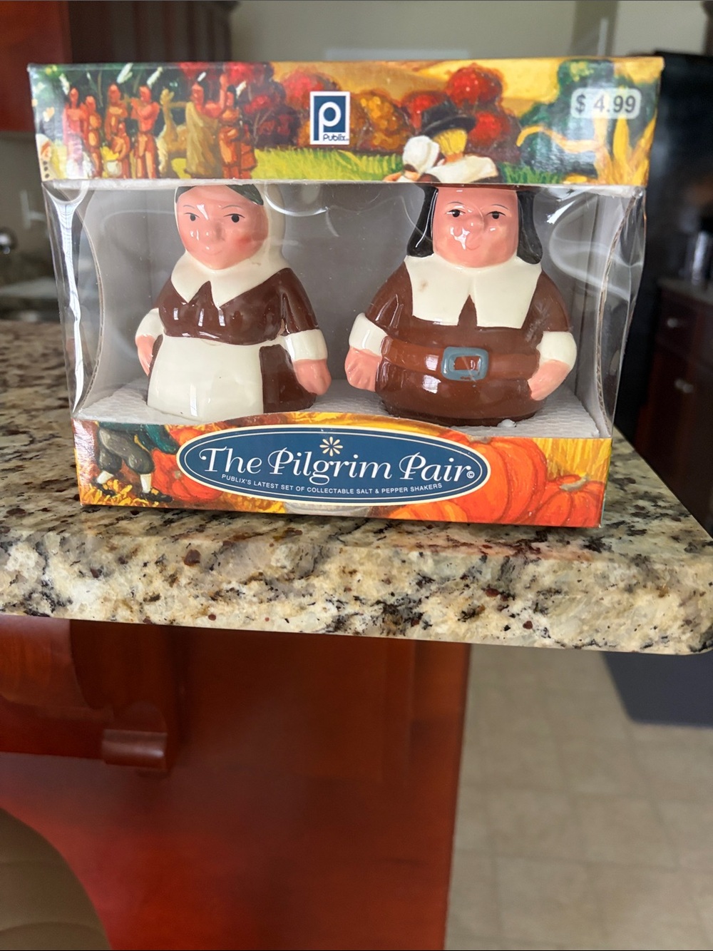 Brown & White Ceramic Salt and Pepper Shakers